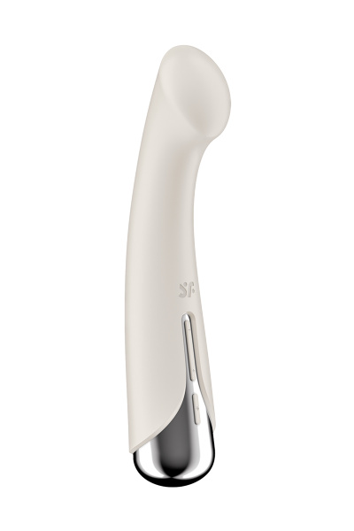Вибратор для точки G  с ротацией Satisfyer Spinning G-Spot 1, силикон, бежевый, 16,8 см